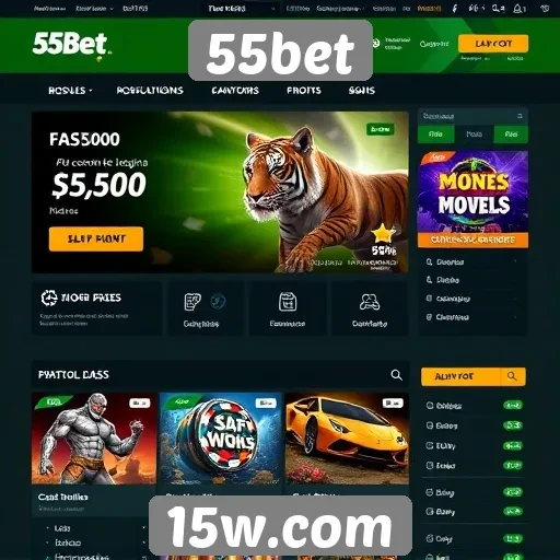 Interface e usabilidade do site 55bet